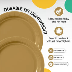 7 in. Gold Paper Plates | Case of 1000