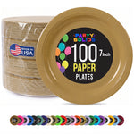 7 in. Gold Paper Plates | 100 Count