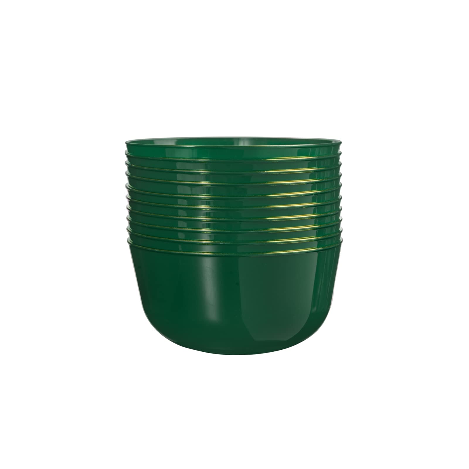 Green Classic Design Plastic Bowls | 10 Count