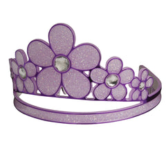 Purple Glitter Flower Tiara