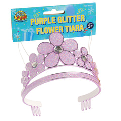 Purple Glitter Flower Tiara