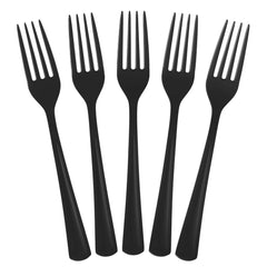 Heavy Duty Black Plastic Forks | 100 Count