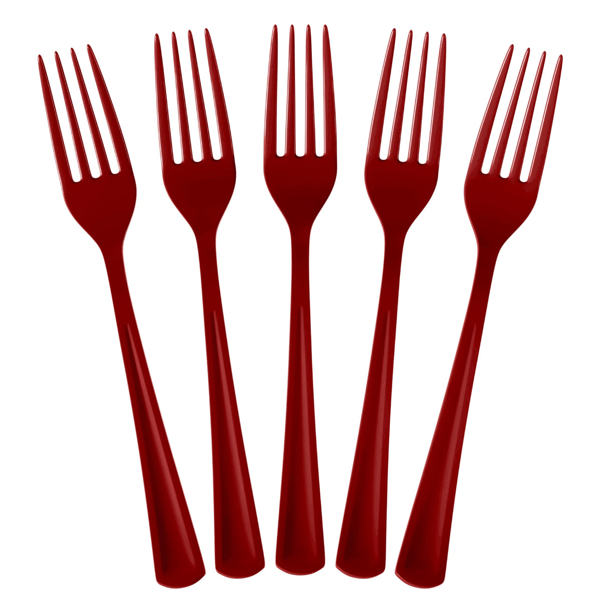 Burgundy Plastic Forks | 25 Count