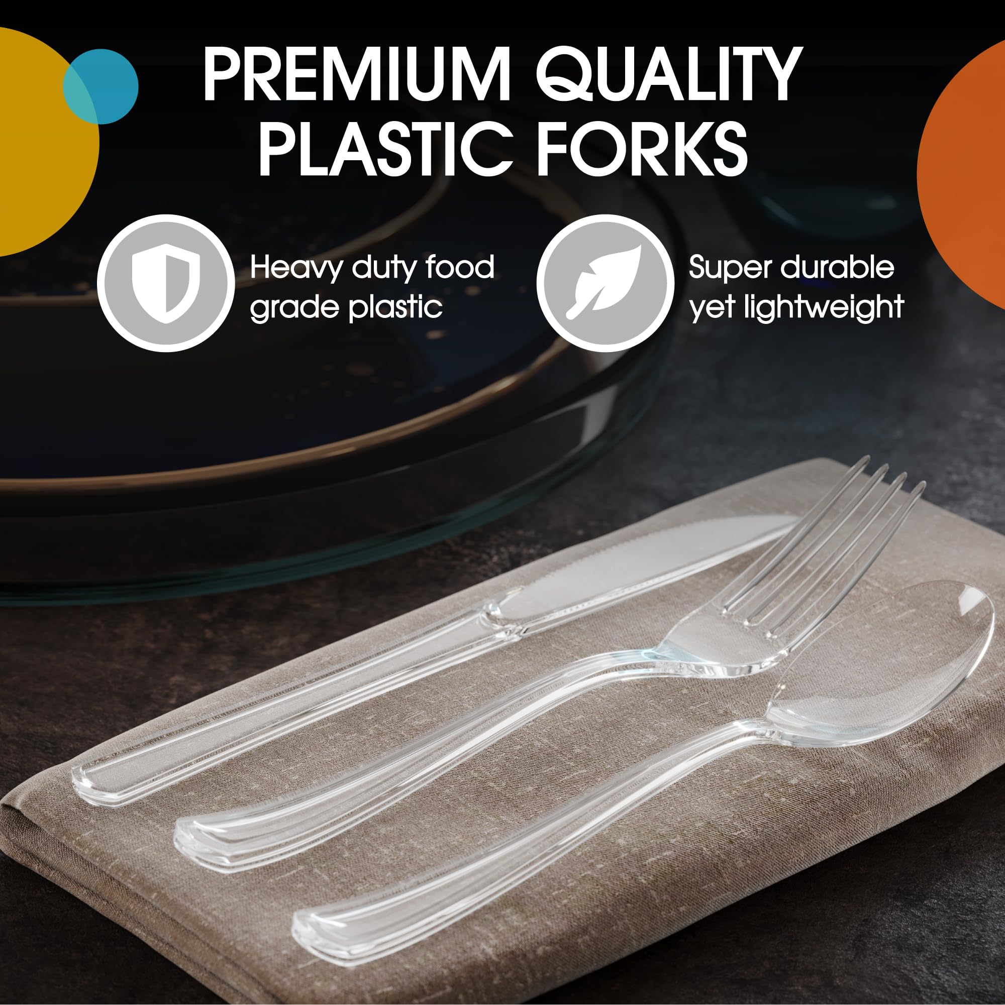 Clear Plastic Forks | 25 Count
