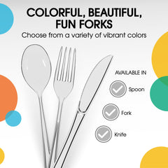 Heavy Duty Clear Plastic Forks | 50 Count