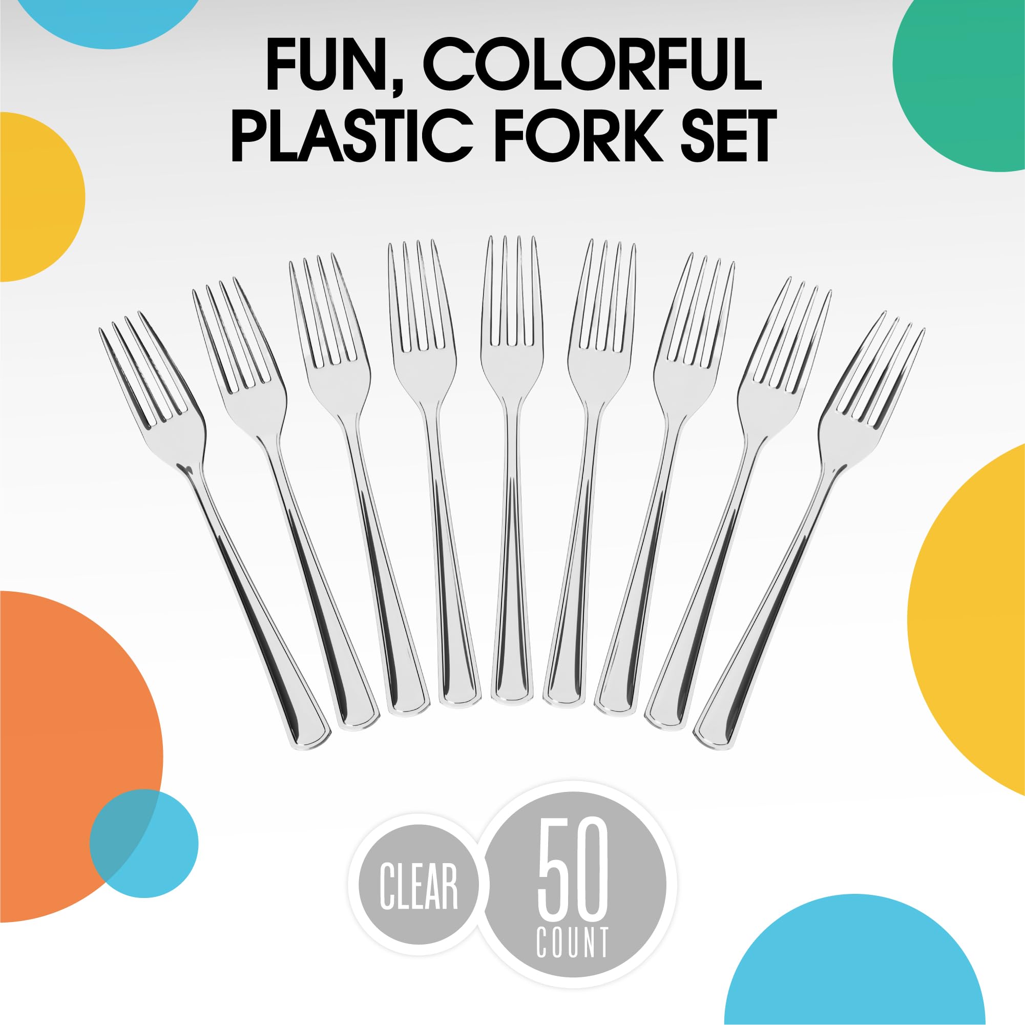 Heavy Duty Clear Plastic Forks | 100 Count