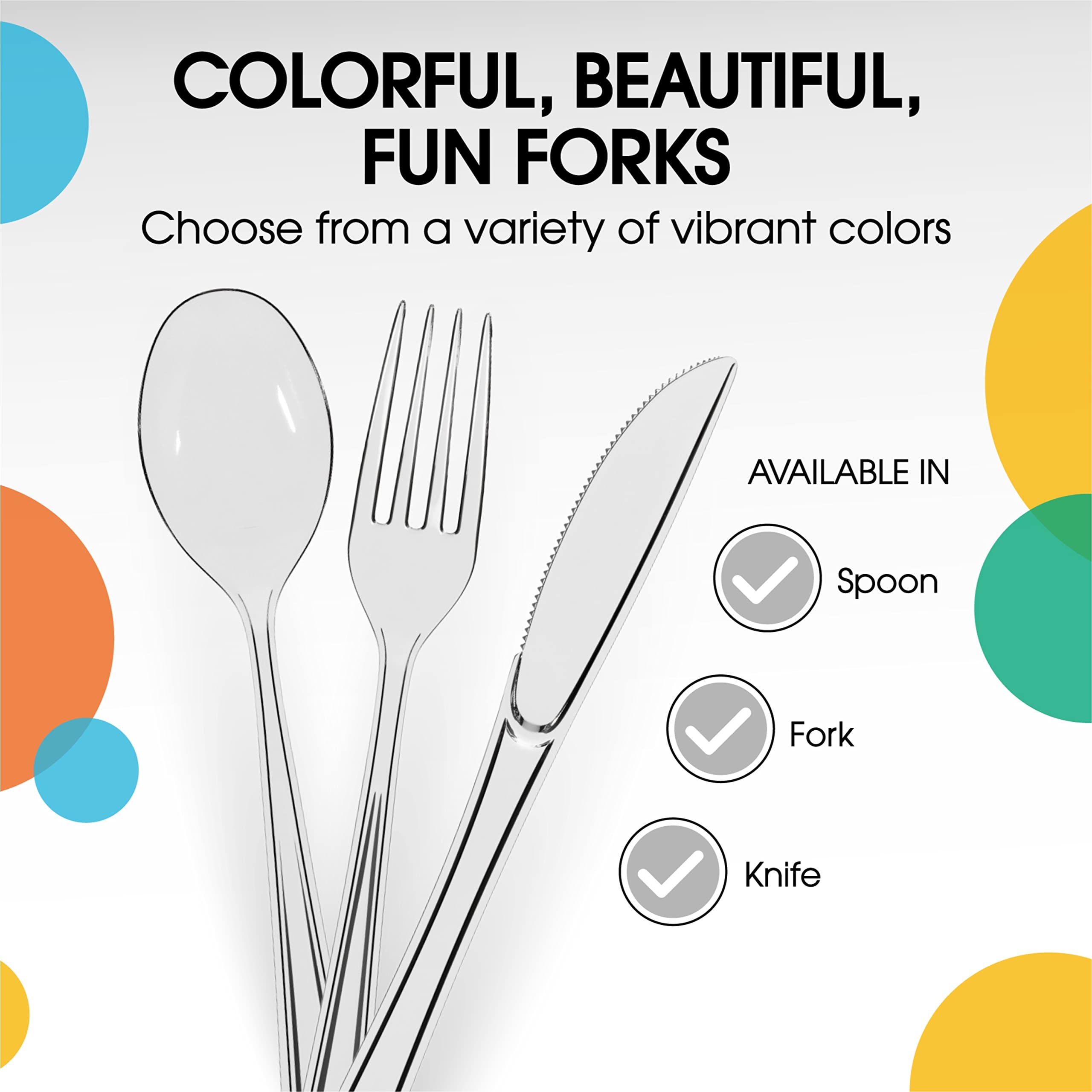 Heavy Duty Clear Plastic Forks | 100 Count