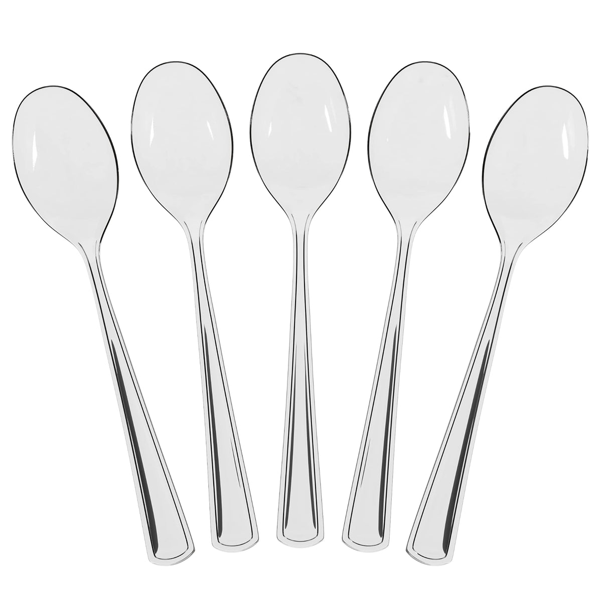 Heavy Duty Clear Plastic Spoons | 50 Count