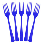 Heavy Duty Dark Blue Plastic Forks | 50 Count