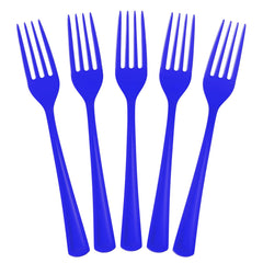 Dark Blue Plastic Forks | 25 Count