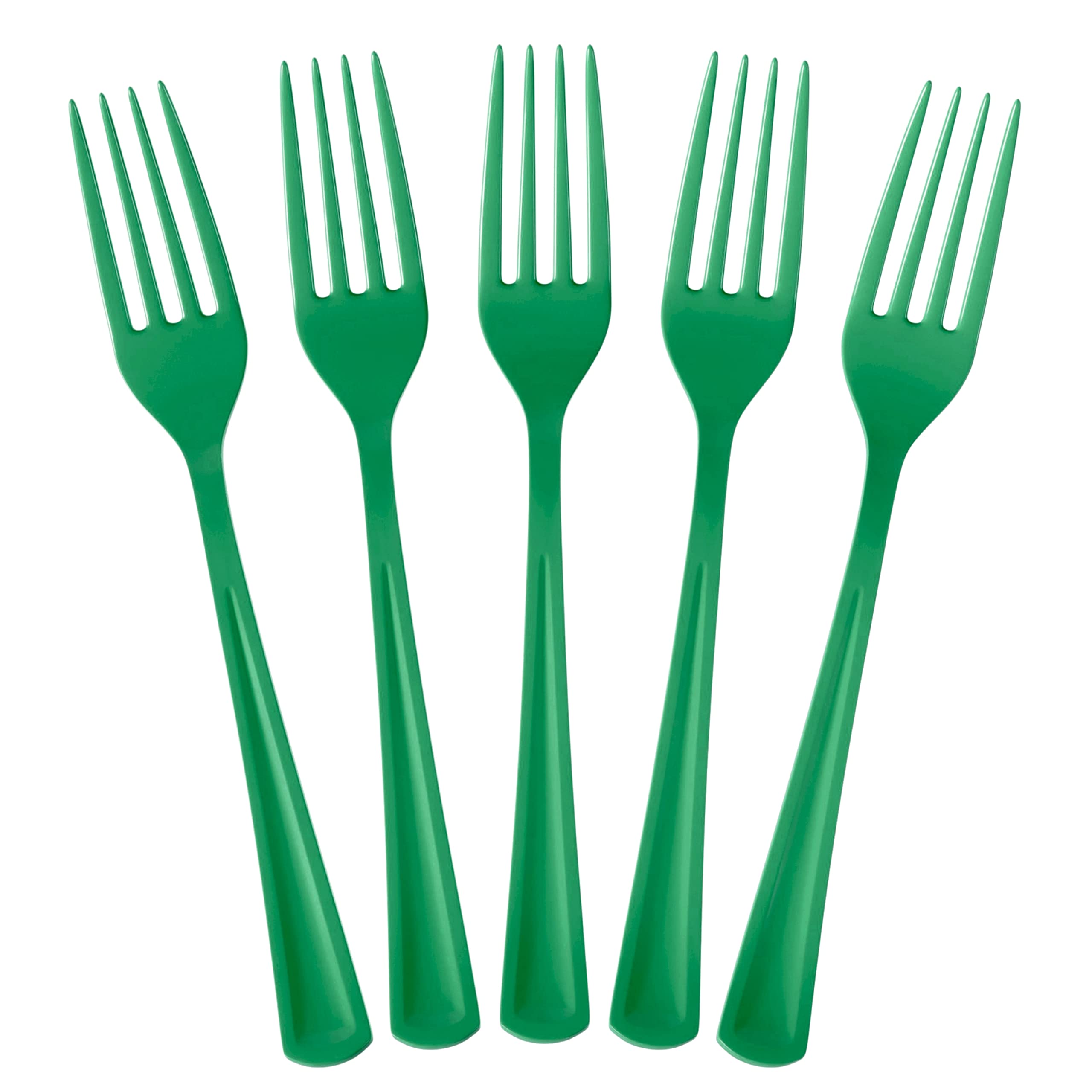 Heavy Duty Emerald Green Plastic Forks | 50 Count