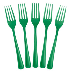 Emerald Plastic Forks | 25 Count