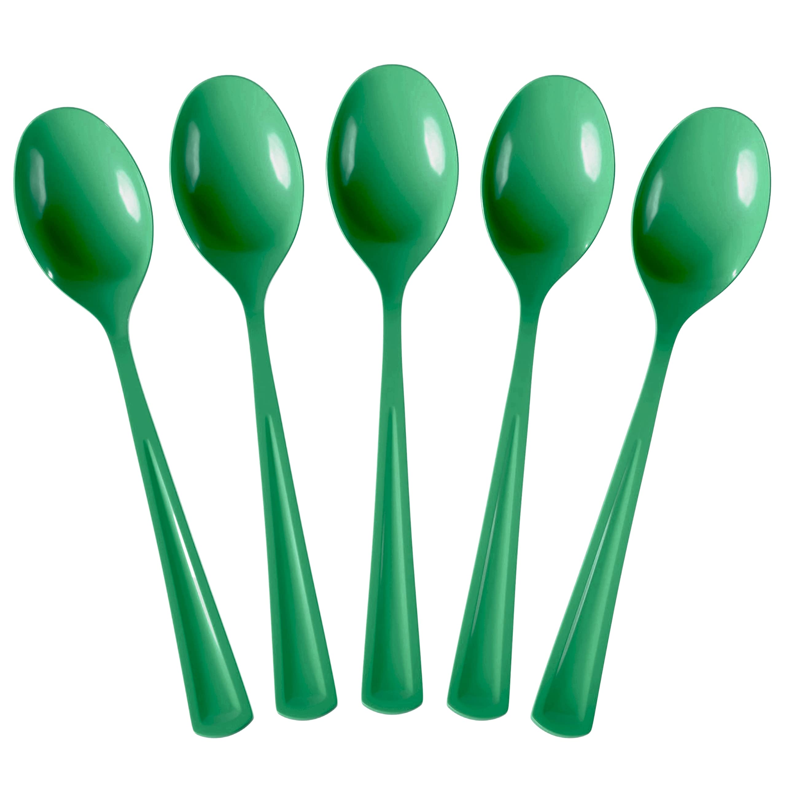 Heavy Duty Emerald Green Plastic Spoons | 50 Count