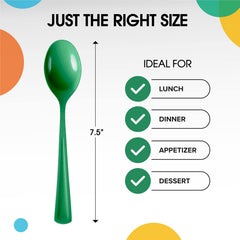Emerald Plastic Spoons | 25 Count
