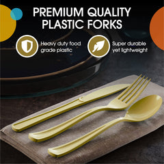 Gold Plastic Forks | 25 Count