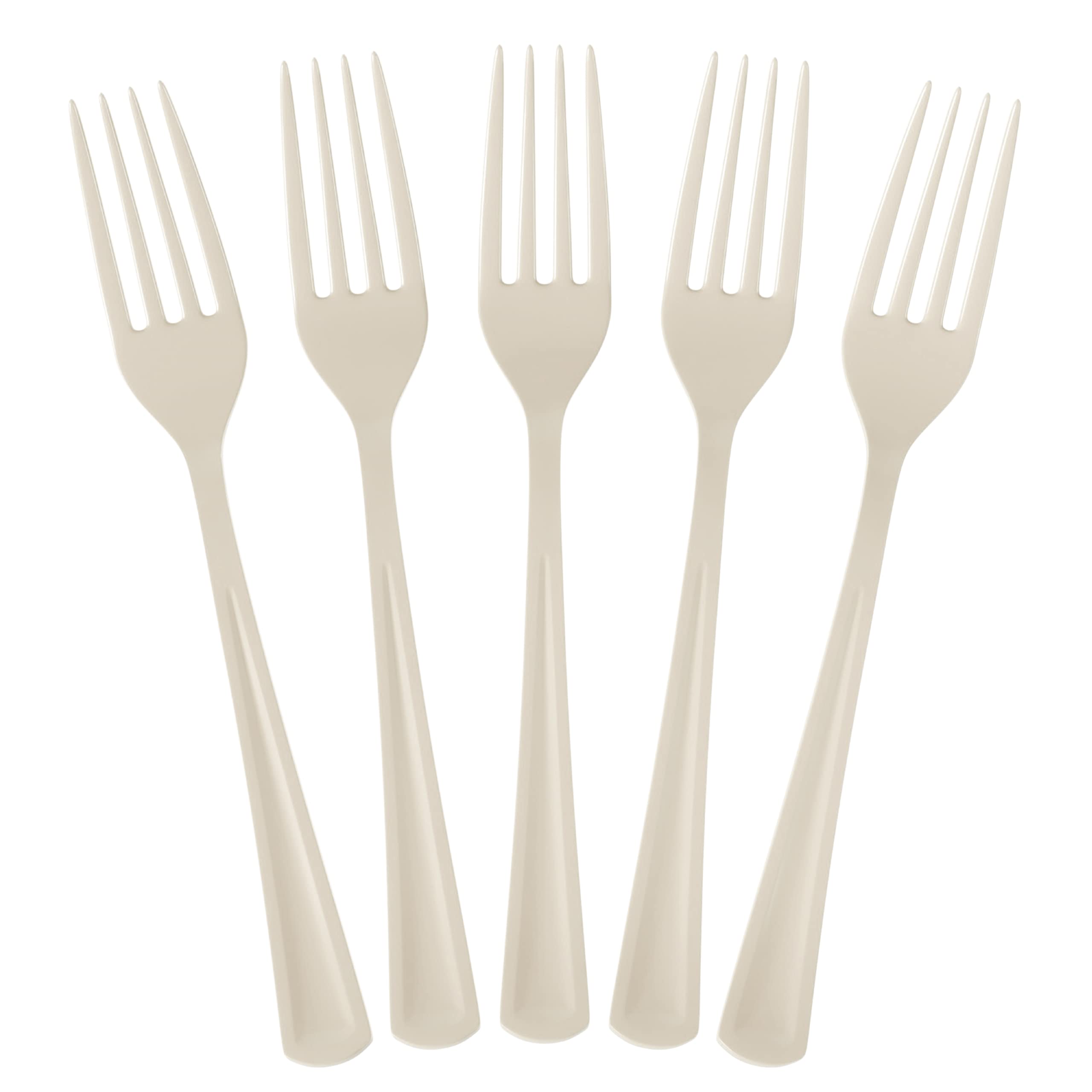 Heavy Duty Ivory Plastic Forks | 50 Count