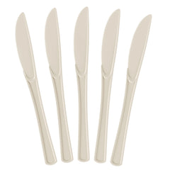 Heavy Duty Ivory Plastic Knives | 50 Count