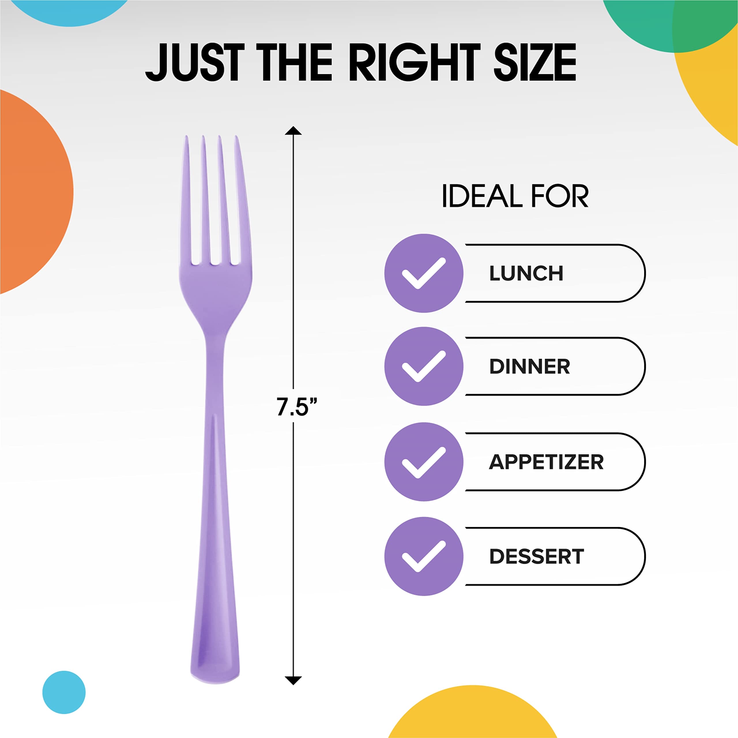 Heavy Duty Lavender Plastic Forks | Case of 1200