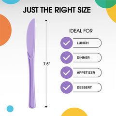 Heavy Duty Lavender Plastic Knives | Case of 1200