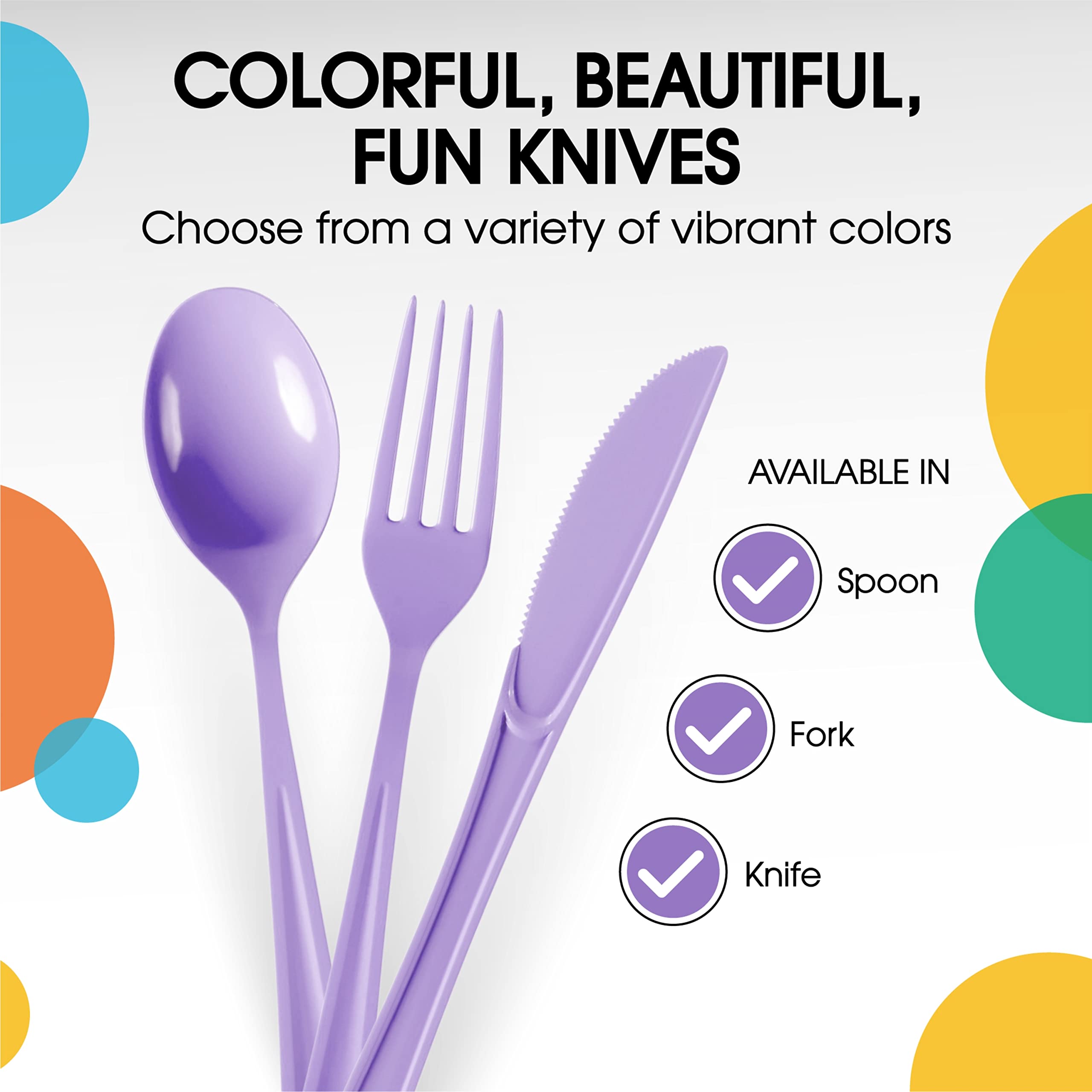 Heavy Duty Lavender Plastic Knives | Case of 1200