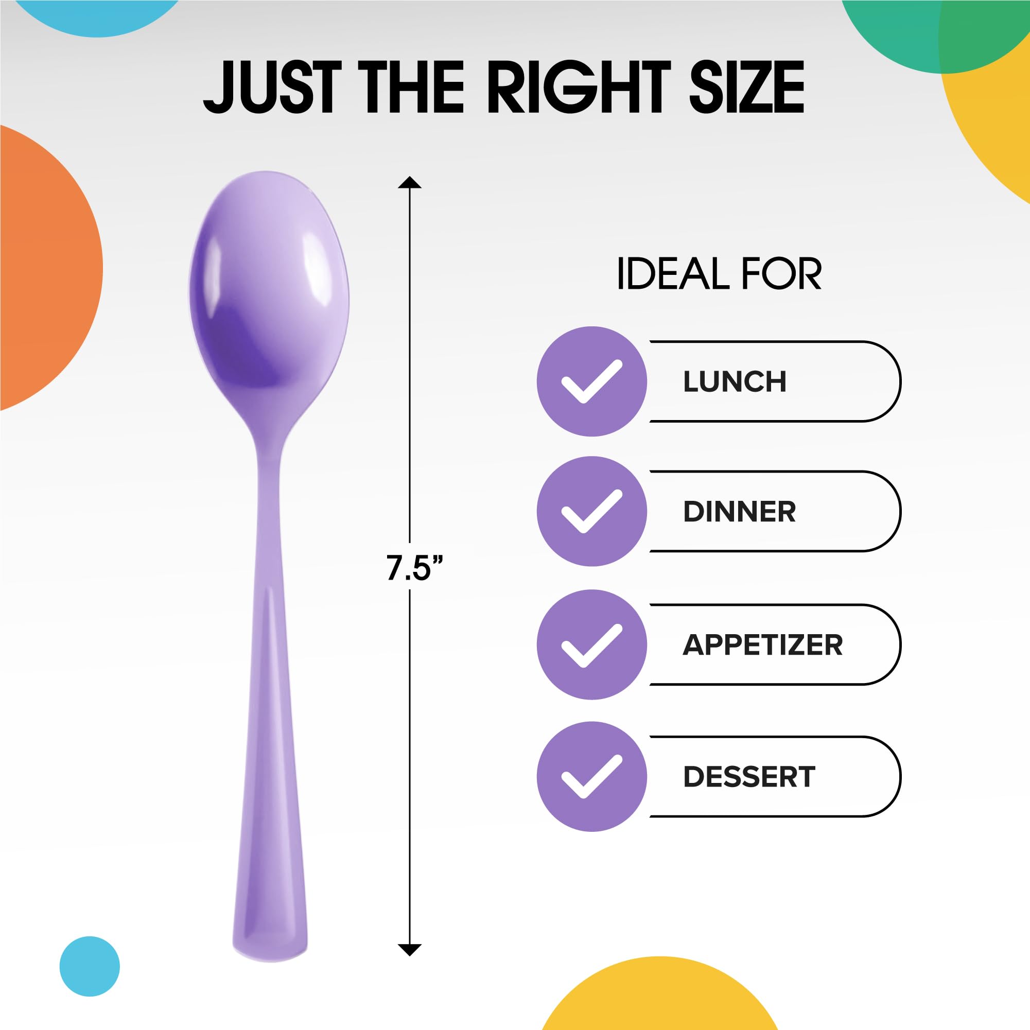 Lavender Plastic Spoons | 25 Count