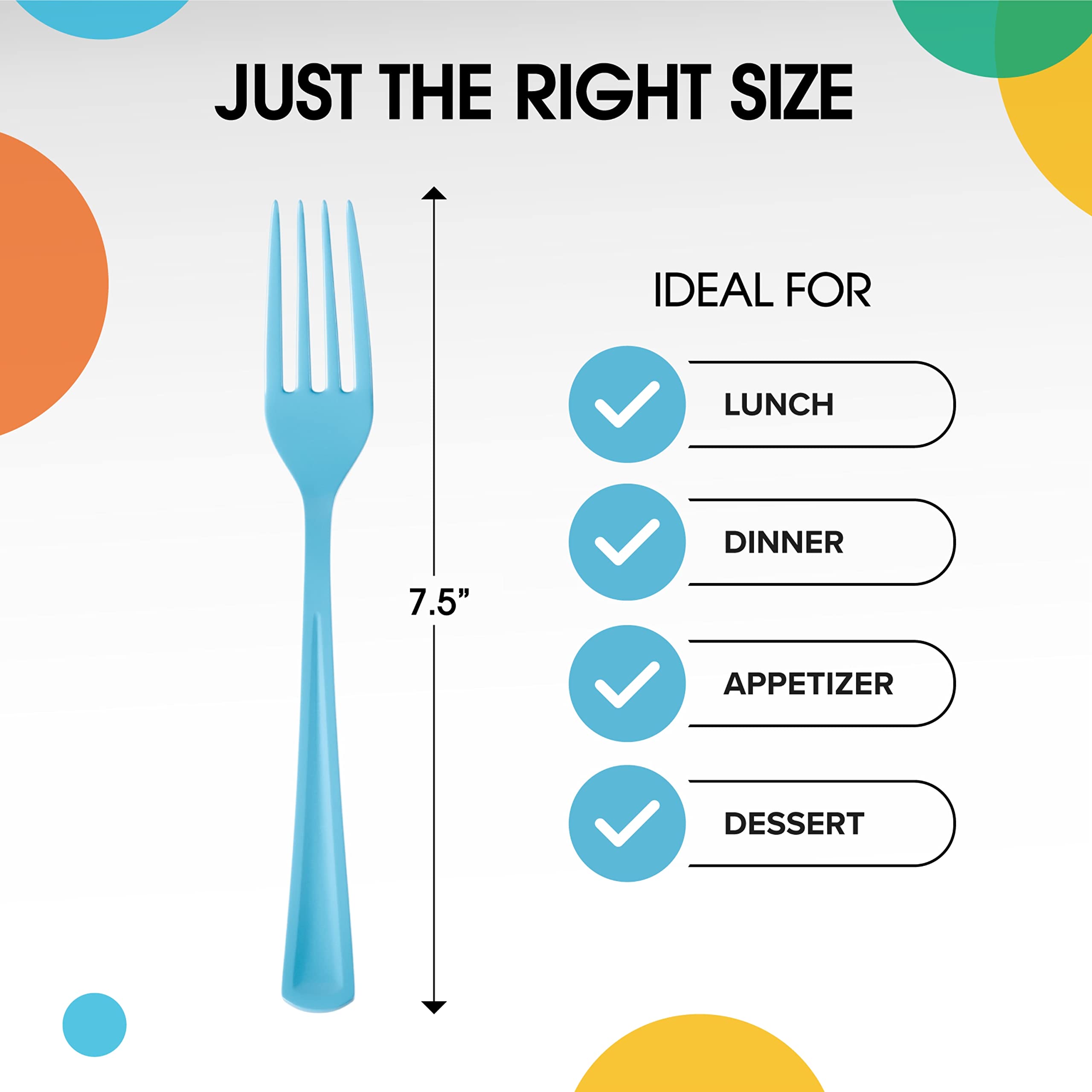 Light Blue Plastic Forks | 25 Count
