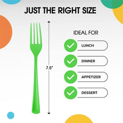 Lime Green Plastic Forks | 25 Count
