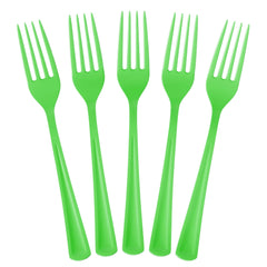 Heavy Duty Lime Green Plastic Forks | 100 Count