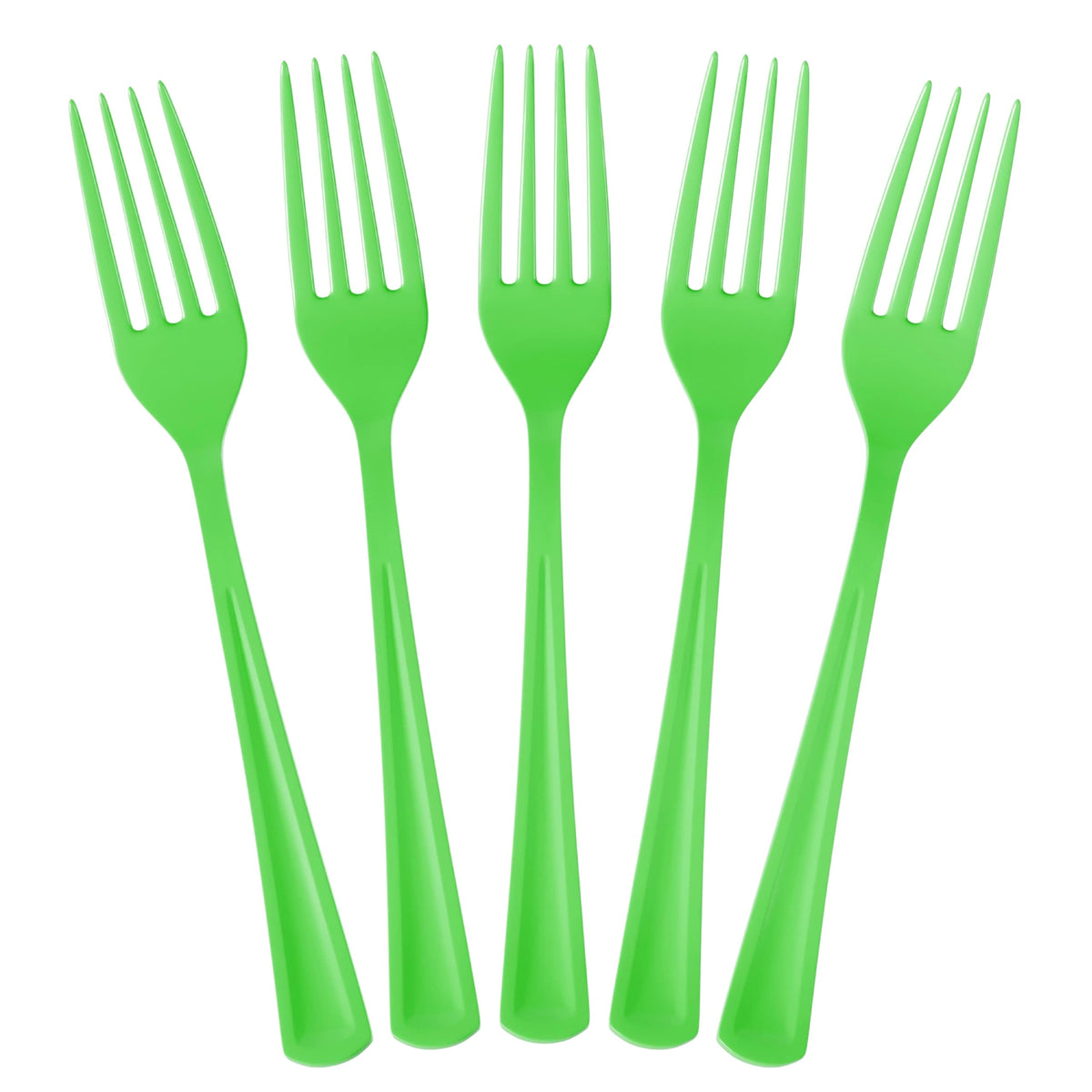 Little Gym - Heavy Duty Lime Green Plastic Forks | 50 Count