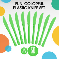 Heavy Duty Lime Green Plastic Knives | 100 Count