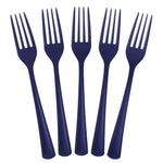 Heavy Duty Navy Plastic Forks | 50 Count