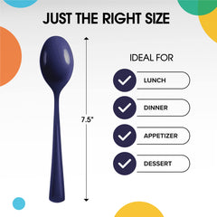 Heavy Duty Navy Plastic Spoons | Case of 1200