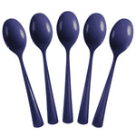 Heavy Duty Navy Plastic Spoons | 50 Count