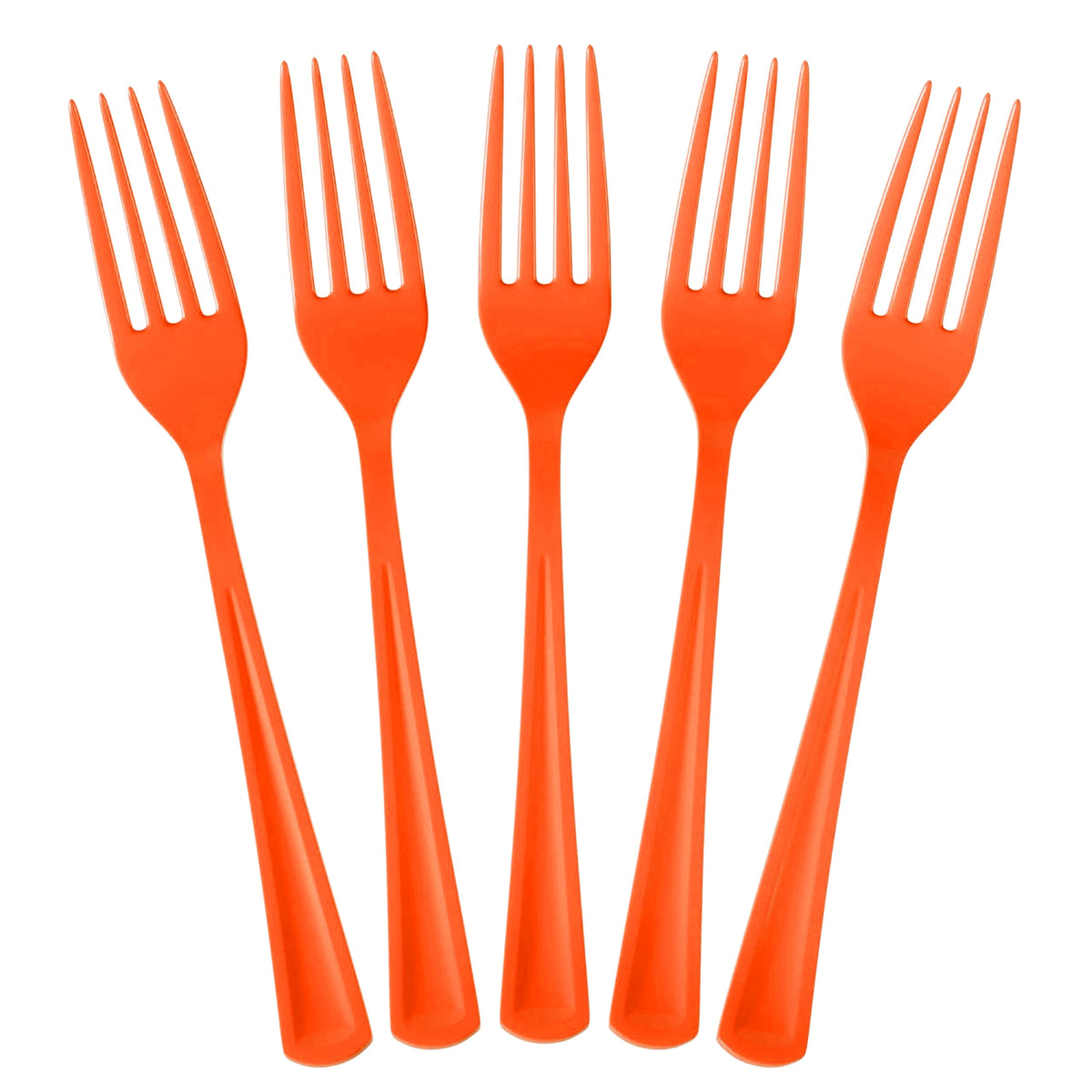 Heavy Duty Orange Plastic Forks | 50 Count