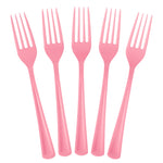 Heavy Duty Pink Plastic Forks | 50 Count