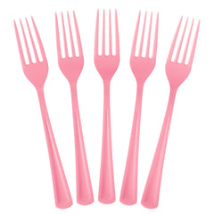 Heavy Duty Pink Plastic Forks | 50 Count