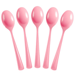 Pink Plastic Spoons | 25 Count