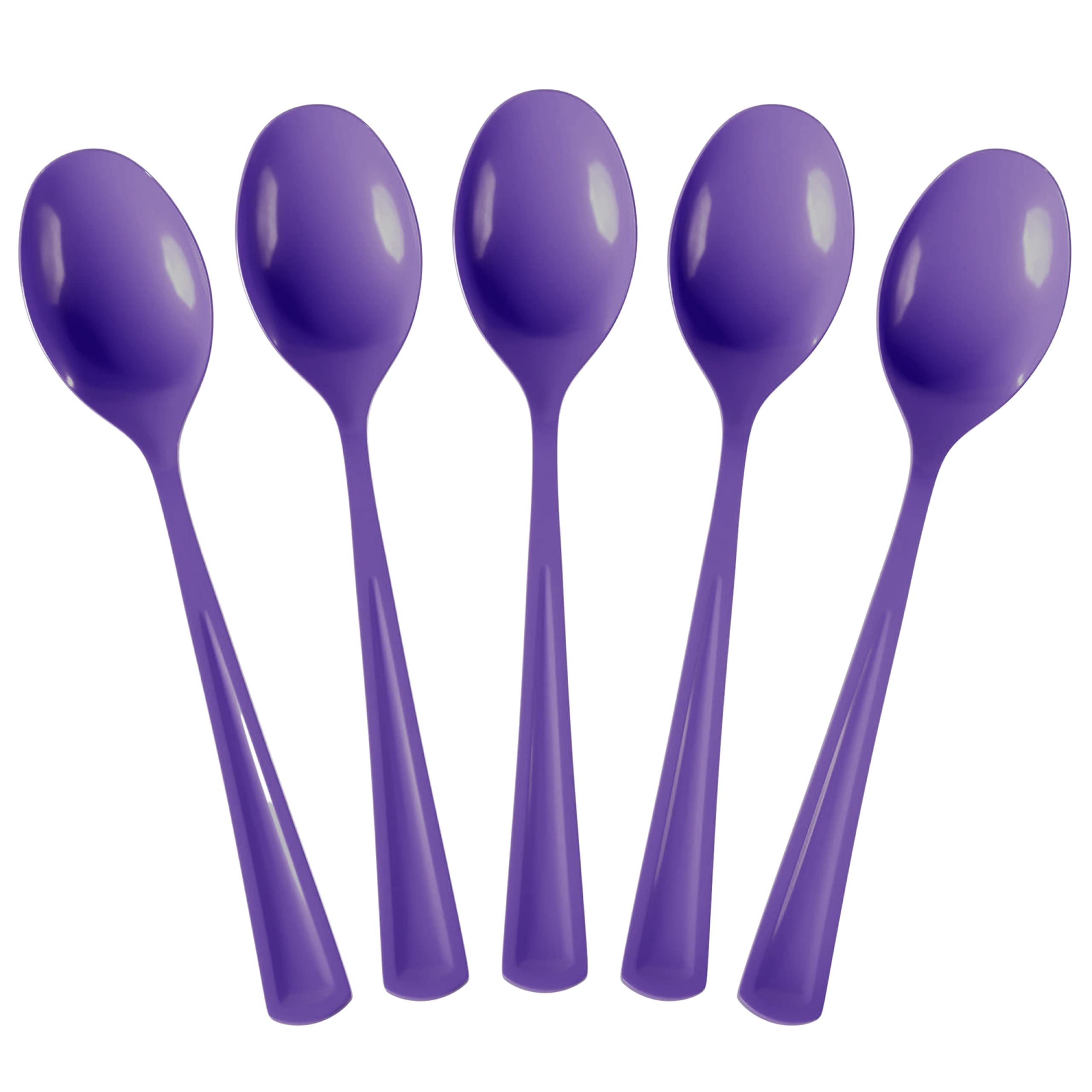 Heavy Duty Purple Plastic Spoons | 50 Count