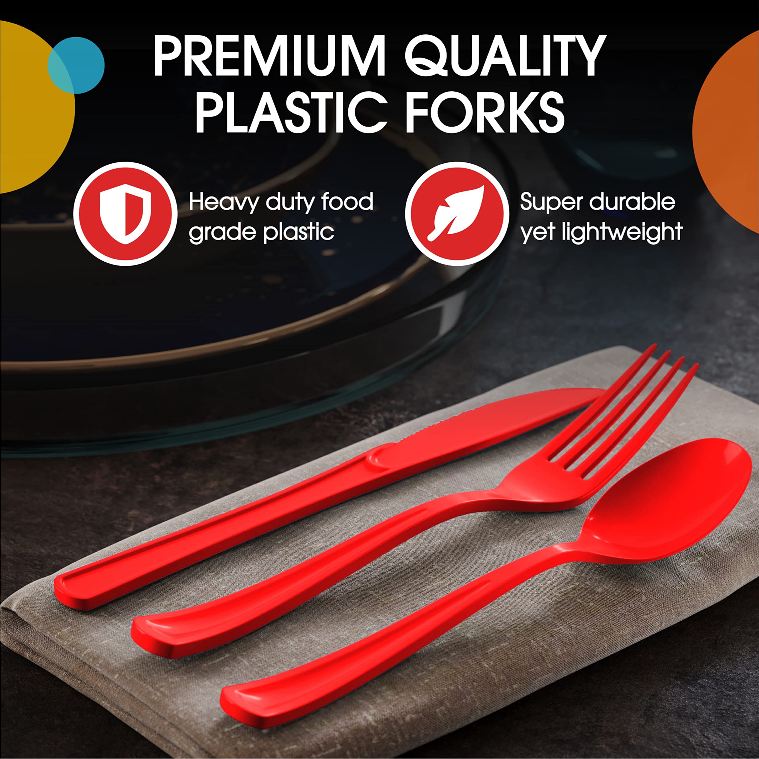 Red Plastic Forks | 25 Count