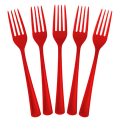 Red Plastic Forks | 25 Count