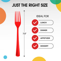 Red Plastic Forks | 25 Count