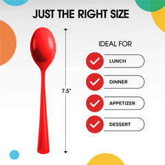 Heavy Duty Red Plastic Spoons | Case of 1200