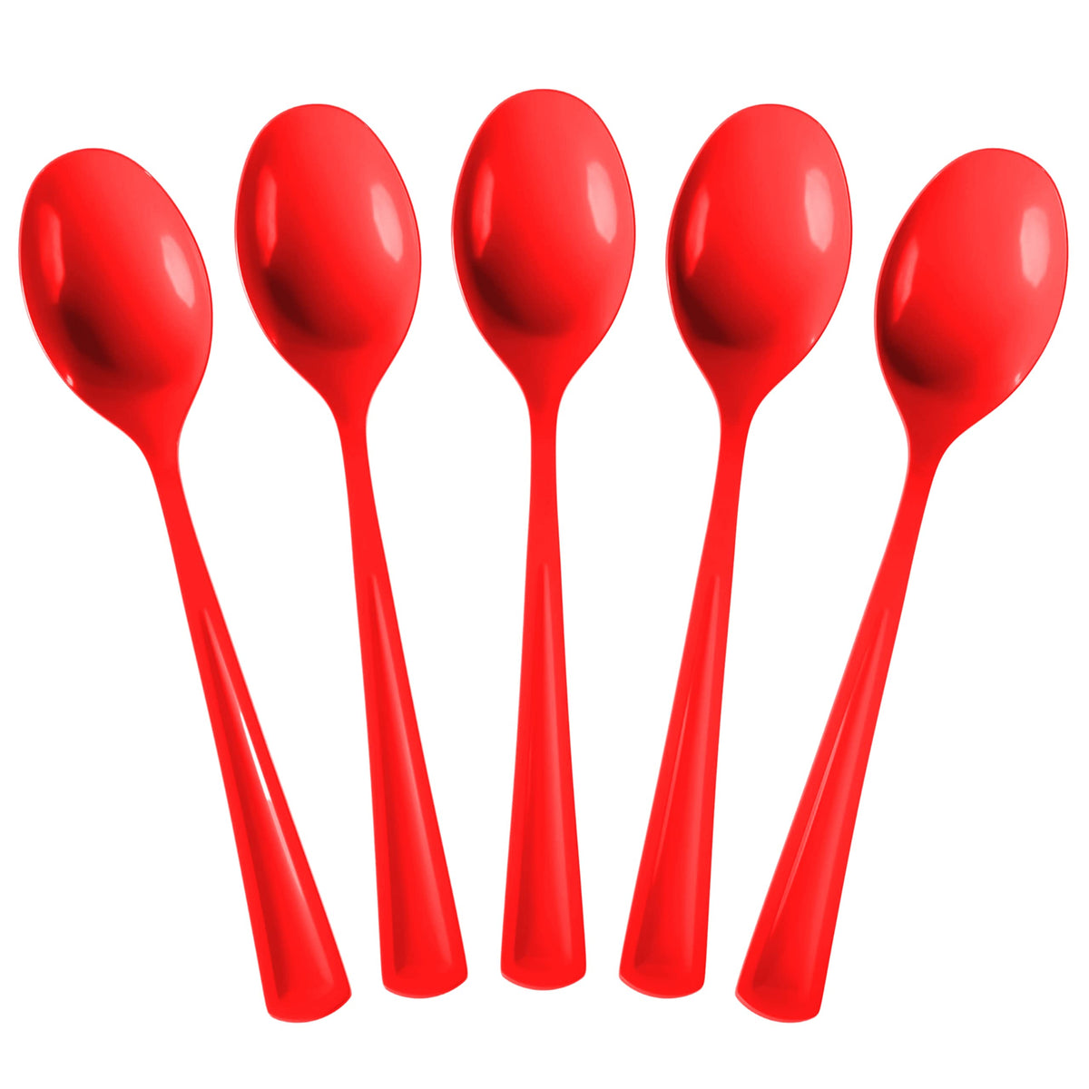 Heavy Duty Red Plastic Spoons | 50 Count