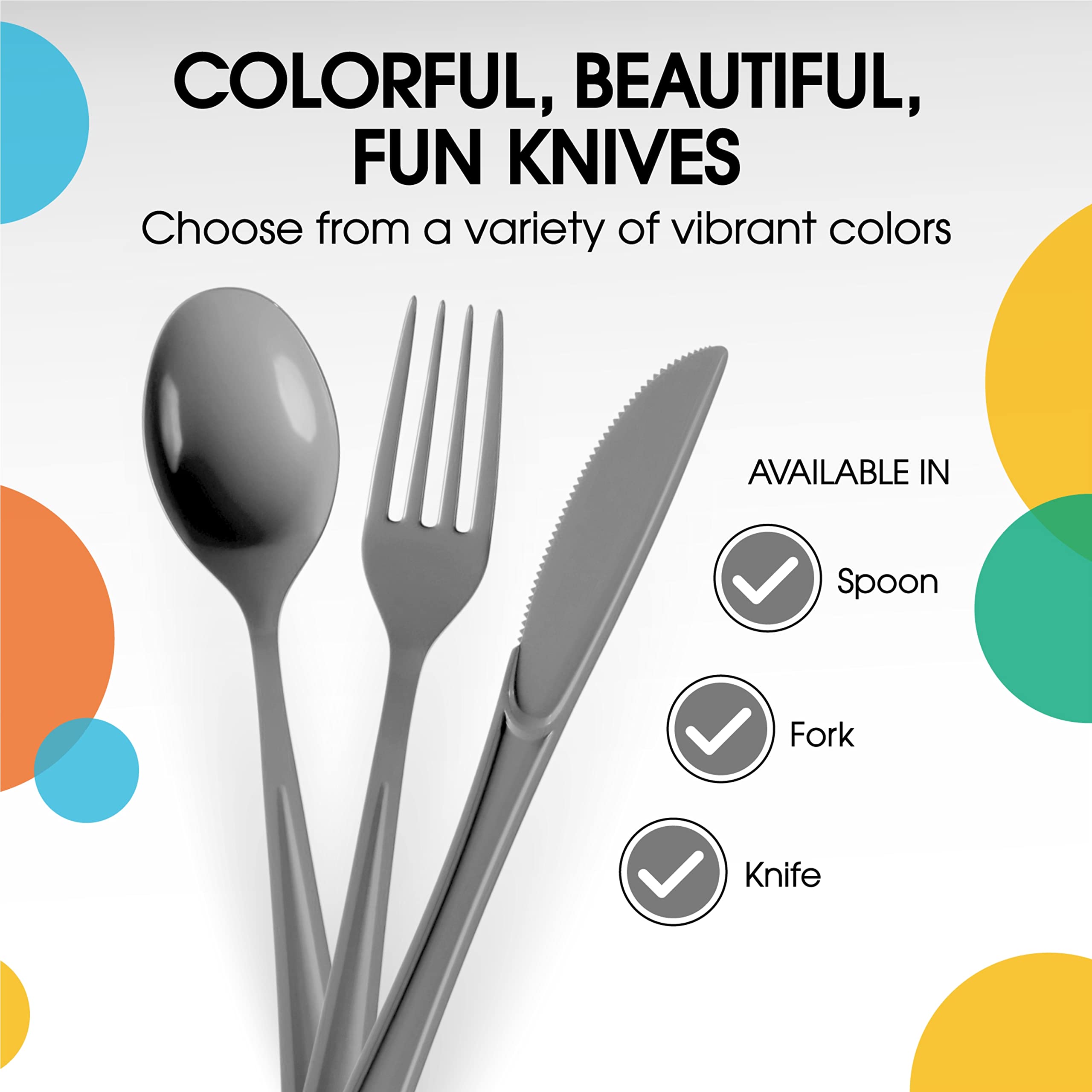 Heavy Duty Silver Plastic Knives | 50 Count