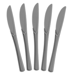 Heavy Duty Silver Plastic Knives | 100 Count