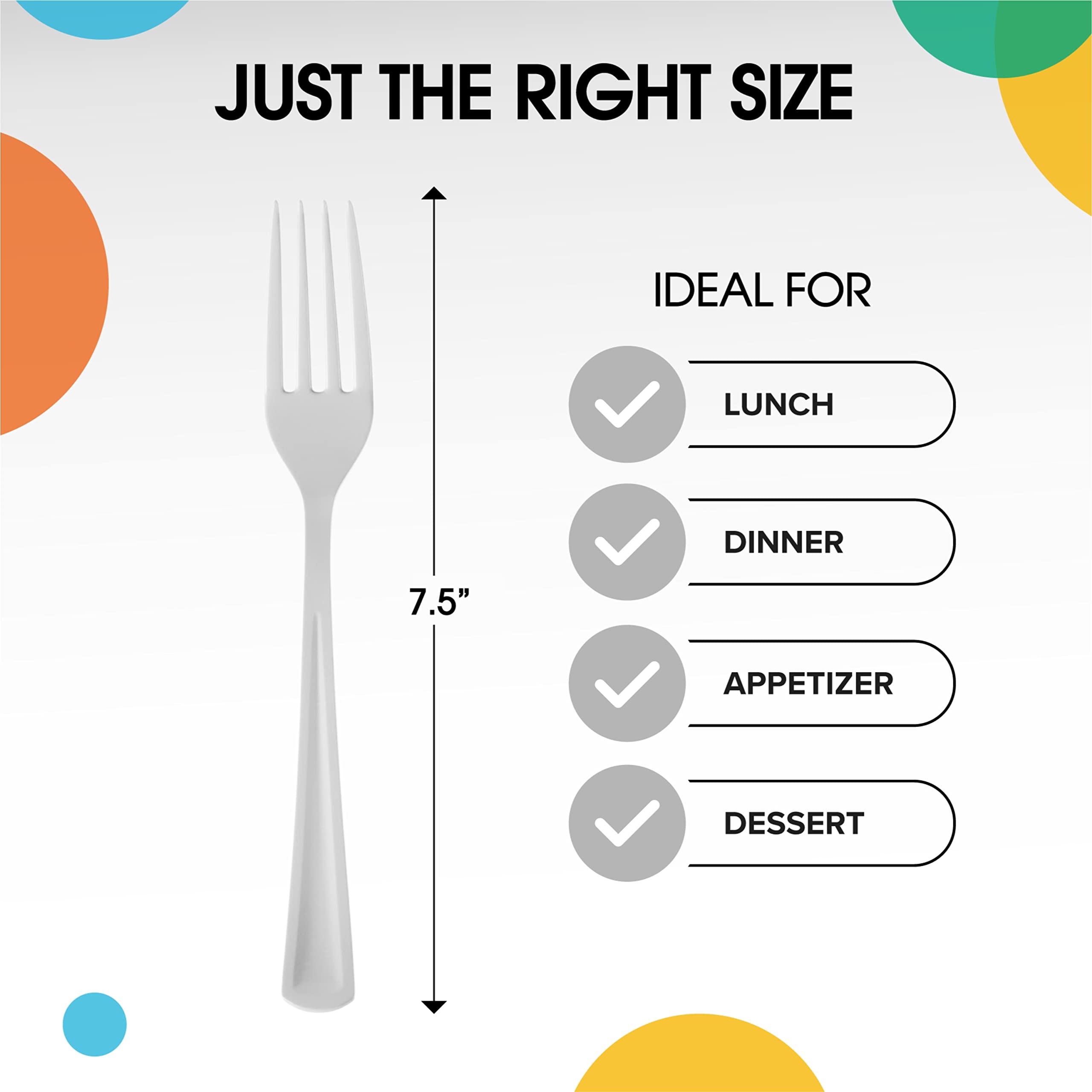 White Plastic Forks | 25 Count