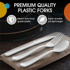 White Plastic Forks | 25 Count