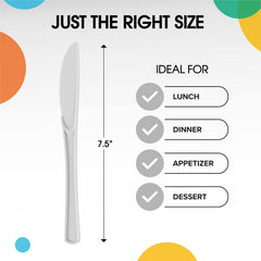 White Plastic Knives | 25 Count