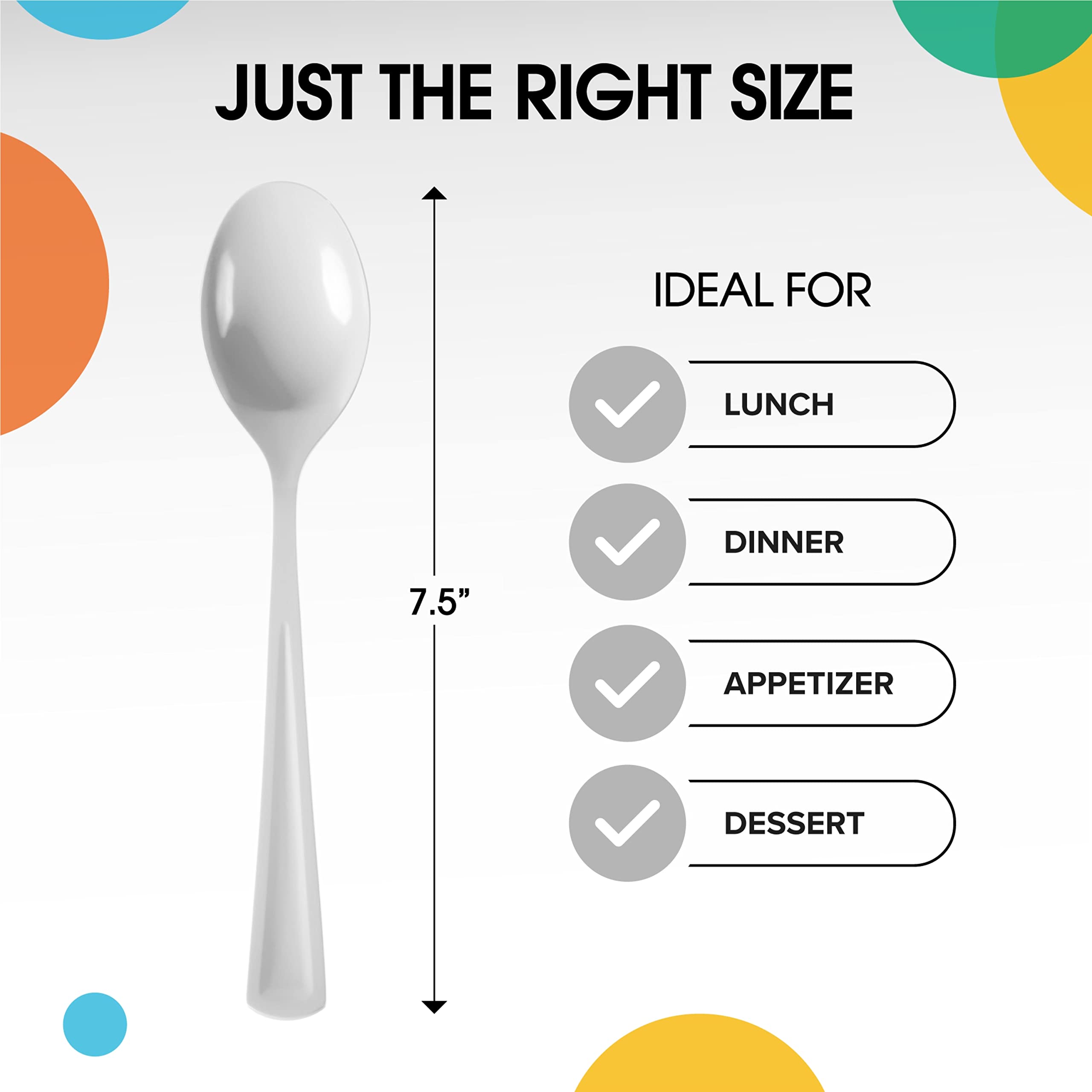 White Plastic Spoons | 25 Count