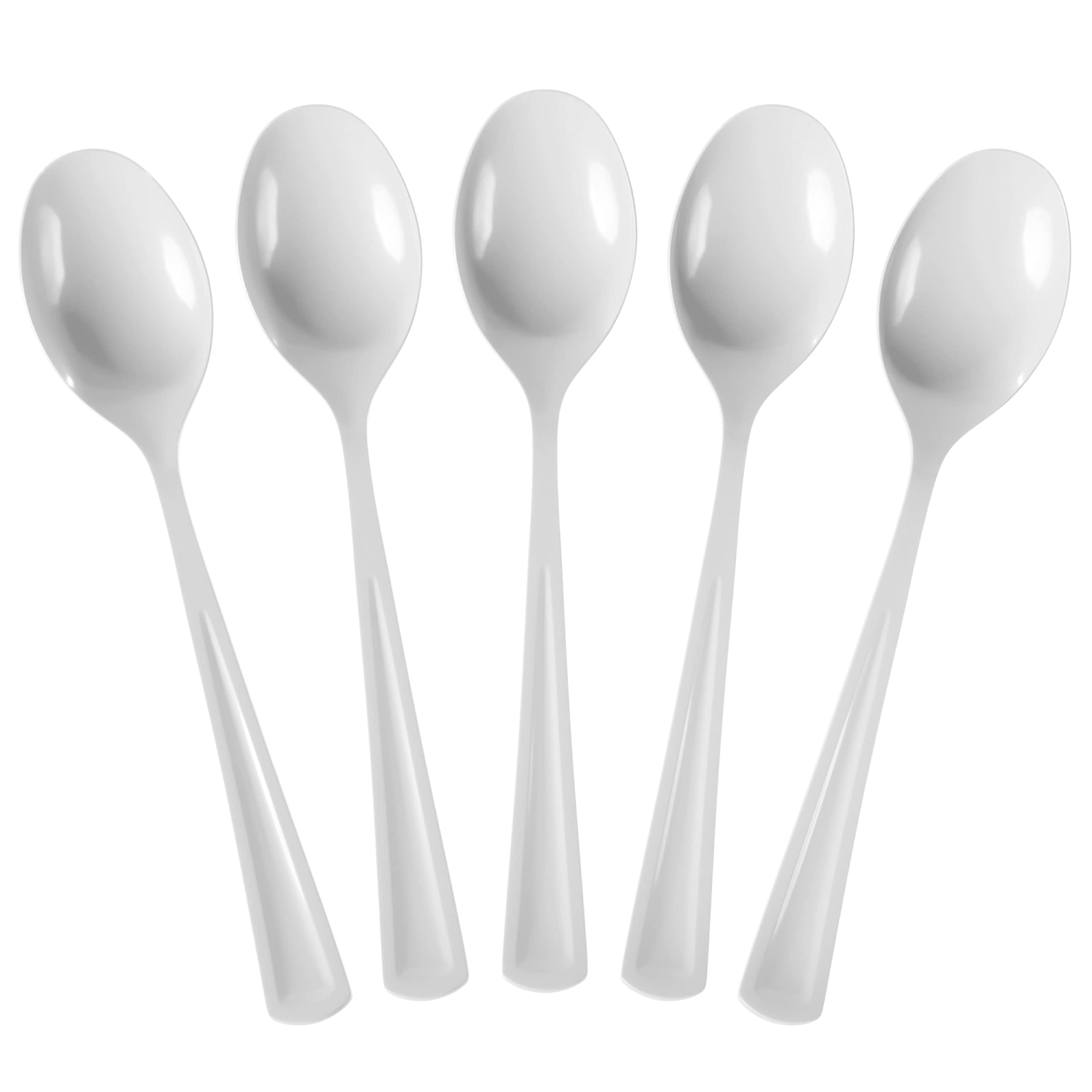 Heavy Duty White Plastic Spoons | 50 Count